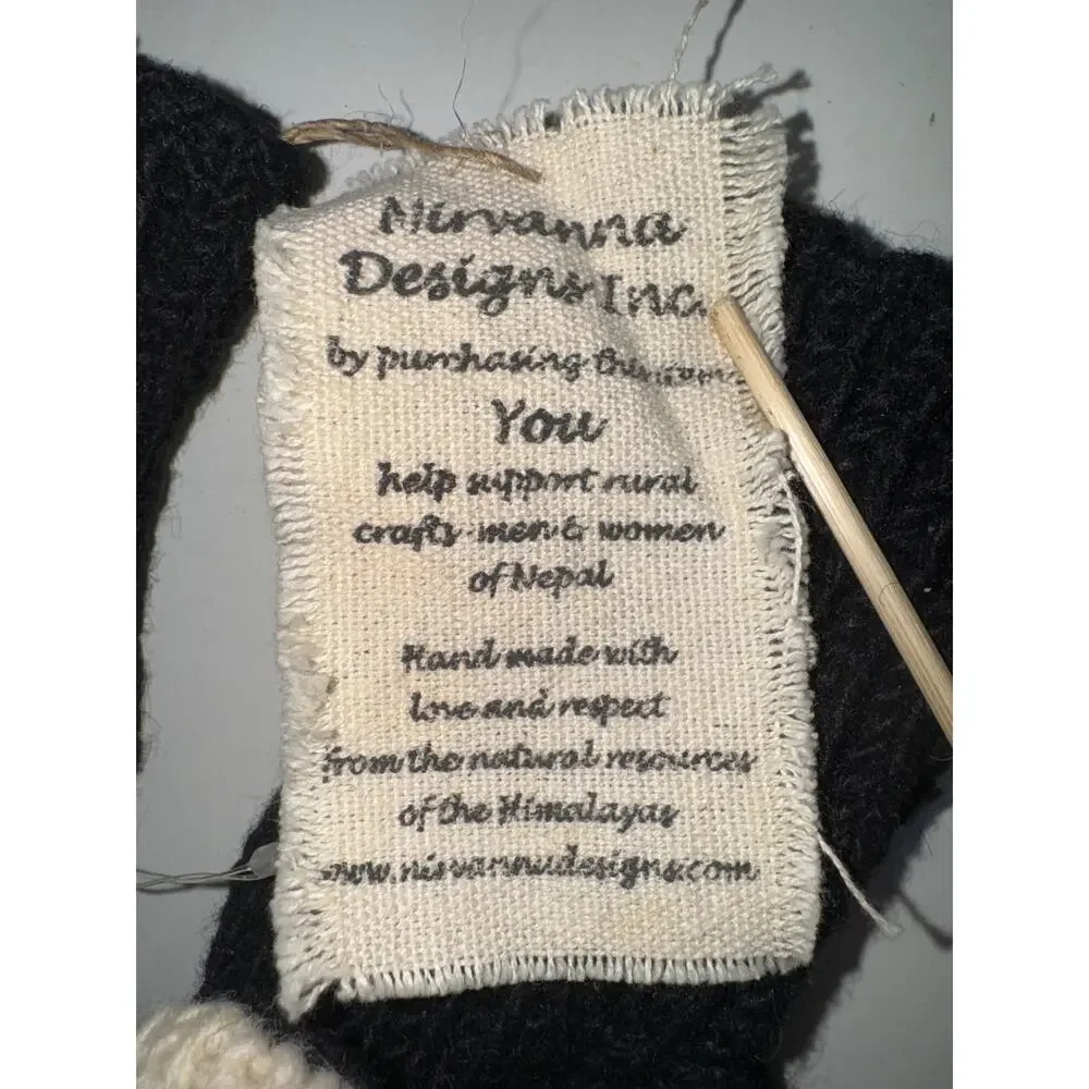 NEW Nirvanna Designs 100% Wool Hand Knit Bunny Rabbit Mittens Adult One Size
